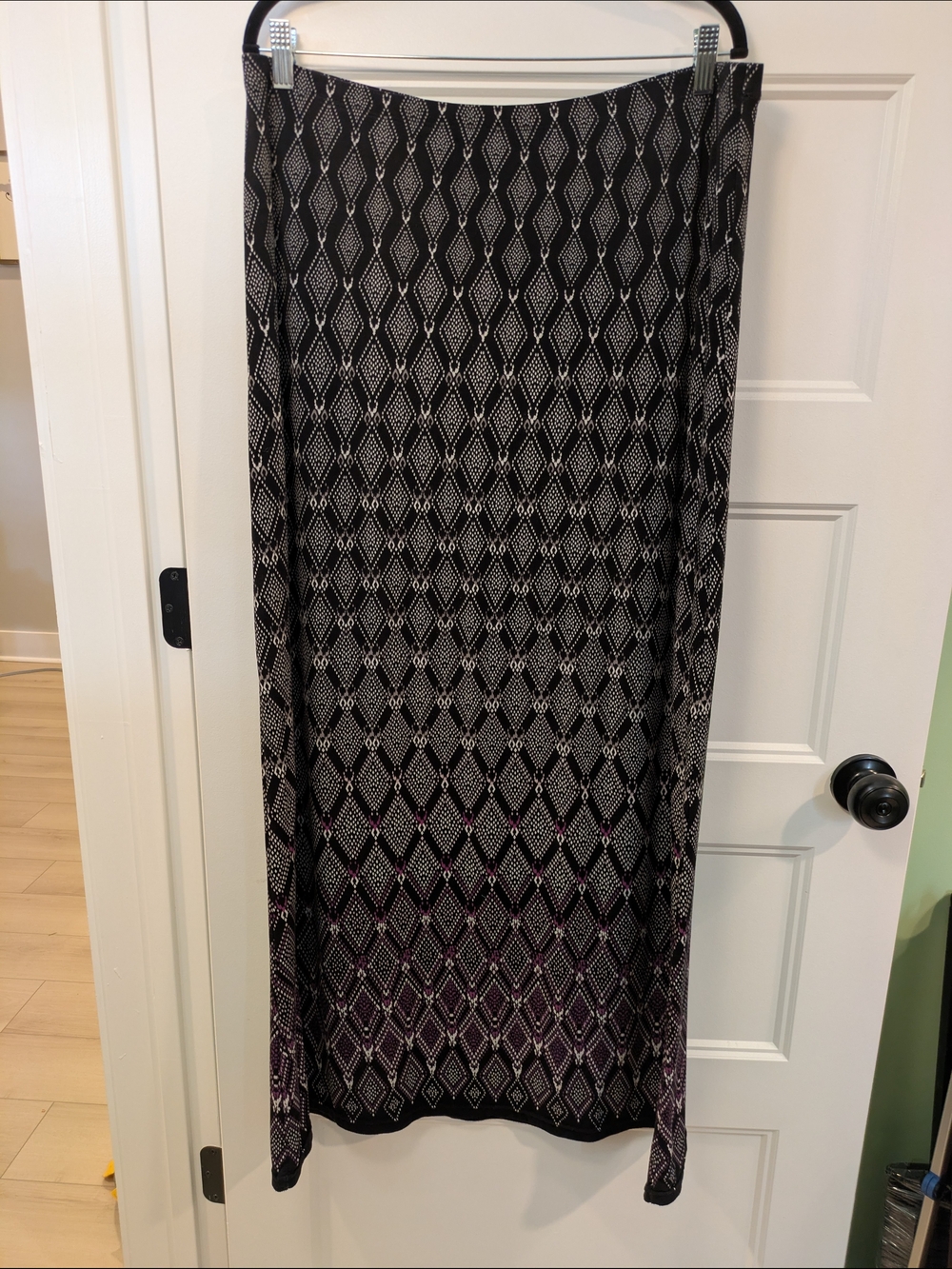 Black and White Geometric Maxi Skirt